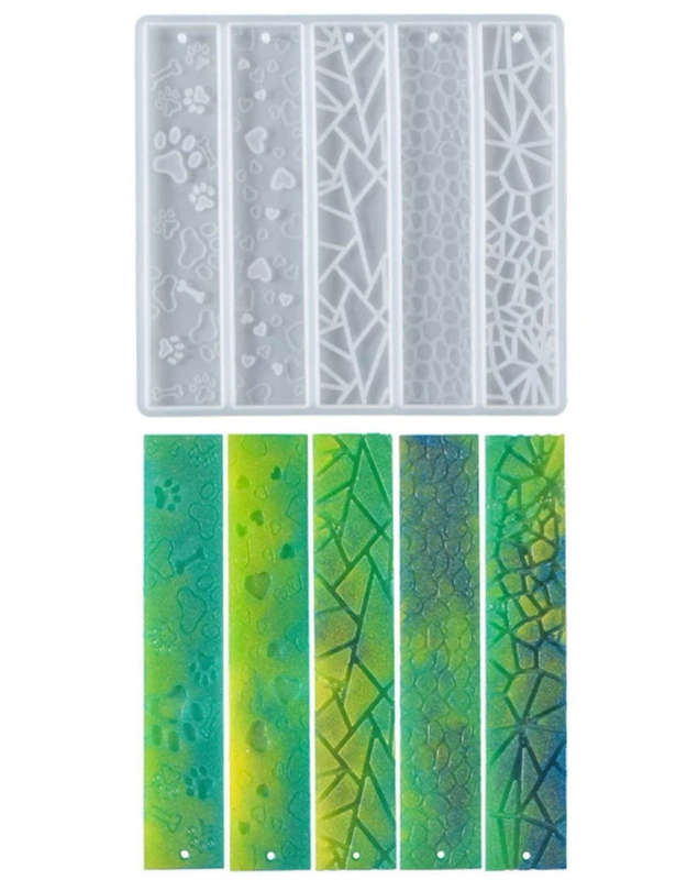 Silicone Mould  Resin  Bookmark paw hearts patterns