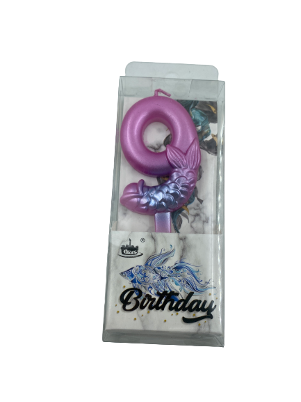 Nr9 Birthday Candle Mermaid Pink