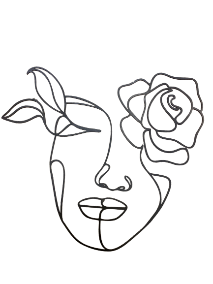 Line Art Abstract Acrylic Cake Topper
