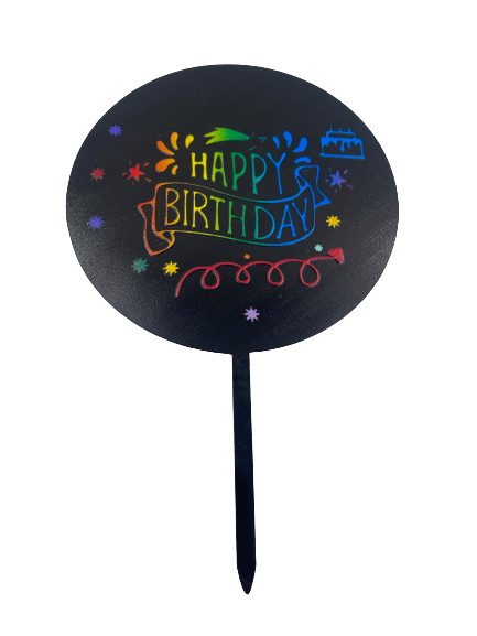 Nr112 Acrylic Cake Topper Happy Birthday Diamond Gold