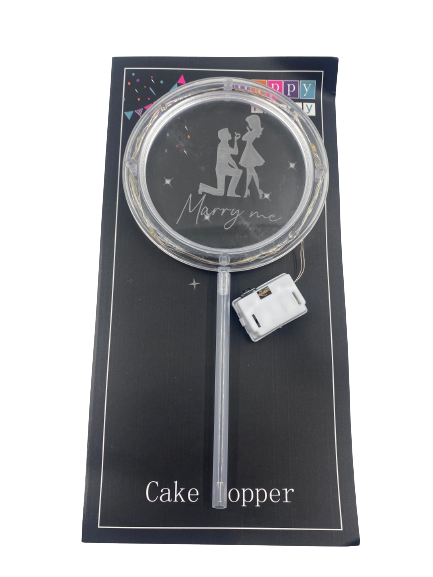Cake Topper With Light Marry Me