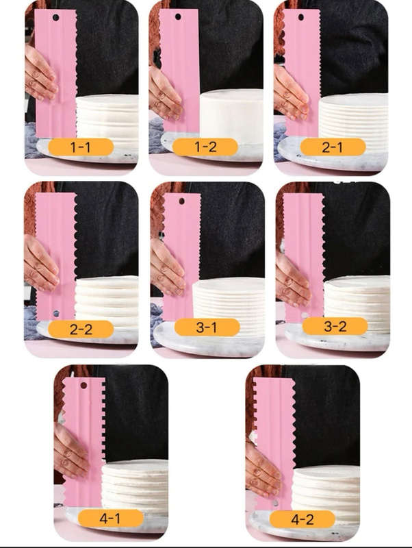 Plastic Cake Comb Scraper Set