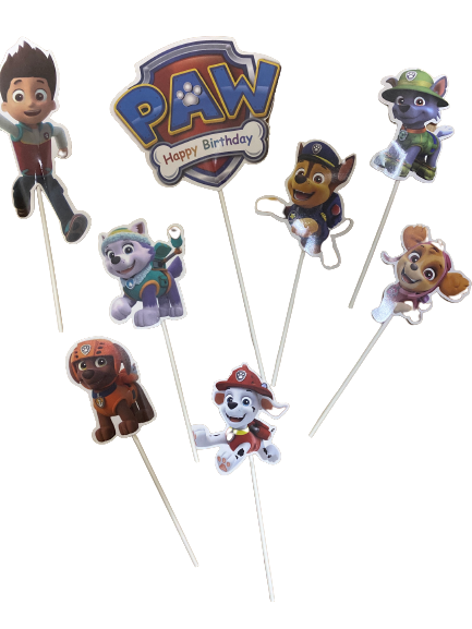 Paw Patrol Birthday Cardboard Cake Topper