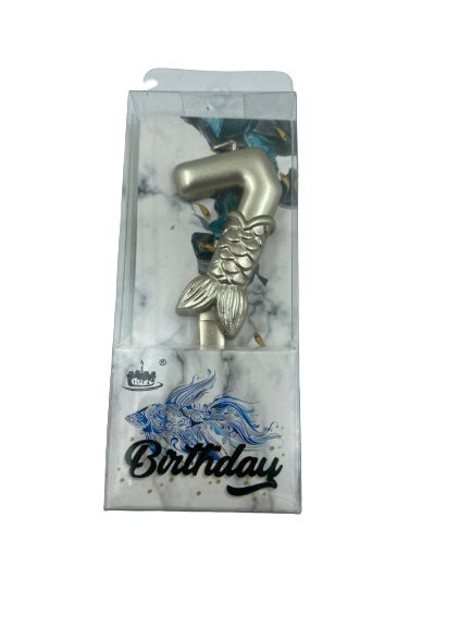 Nr7 Birthday Candle Mermaid Gold