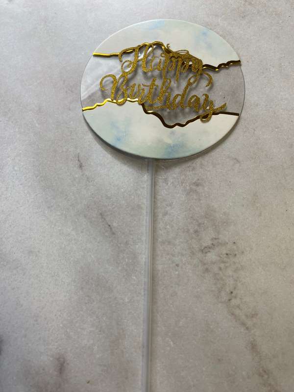 Cardboard Cake Topper Happy Birthday