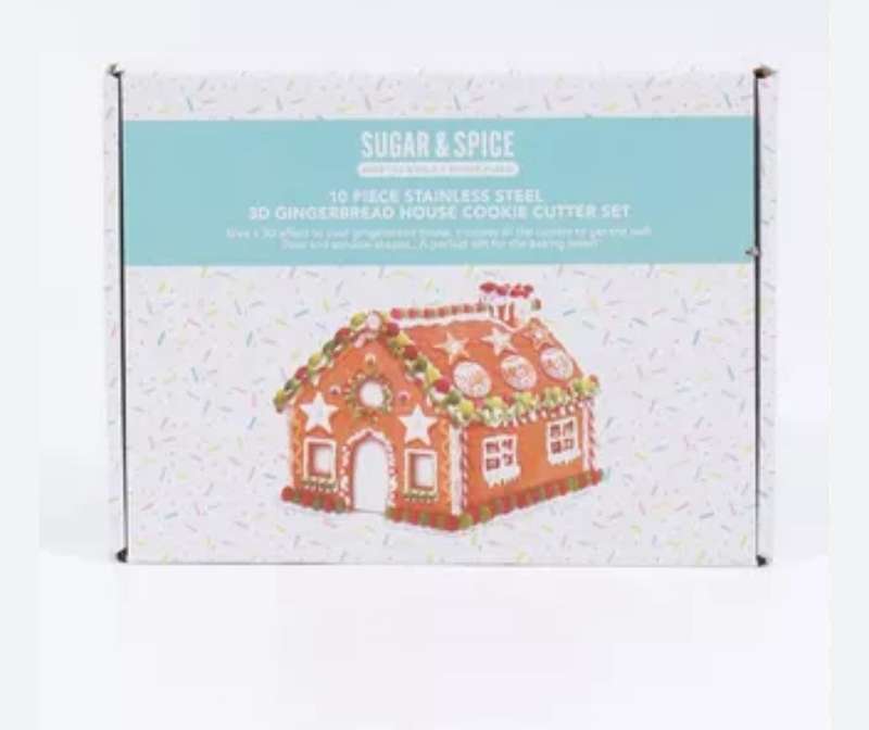10pc 3d Metal Gingerbread House Cutter