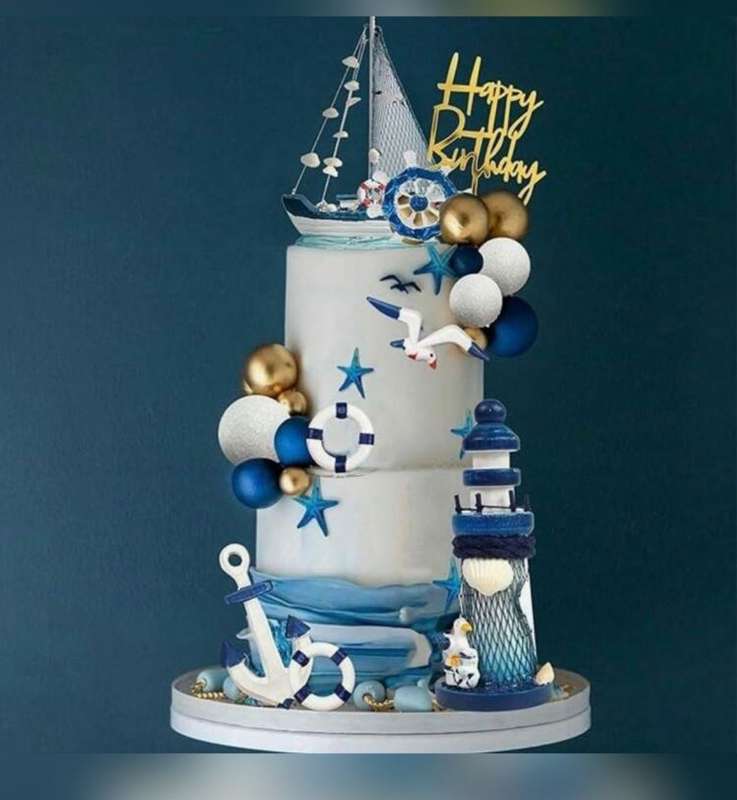 Nautical Plastic Cake Topper Set