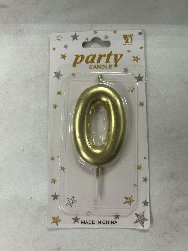 Nr0 Gold Number Birthday Candle