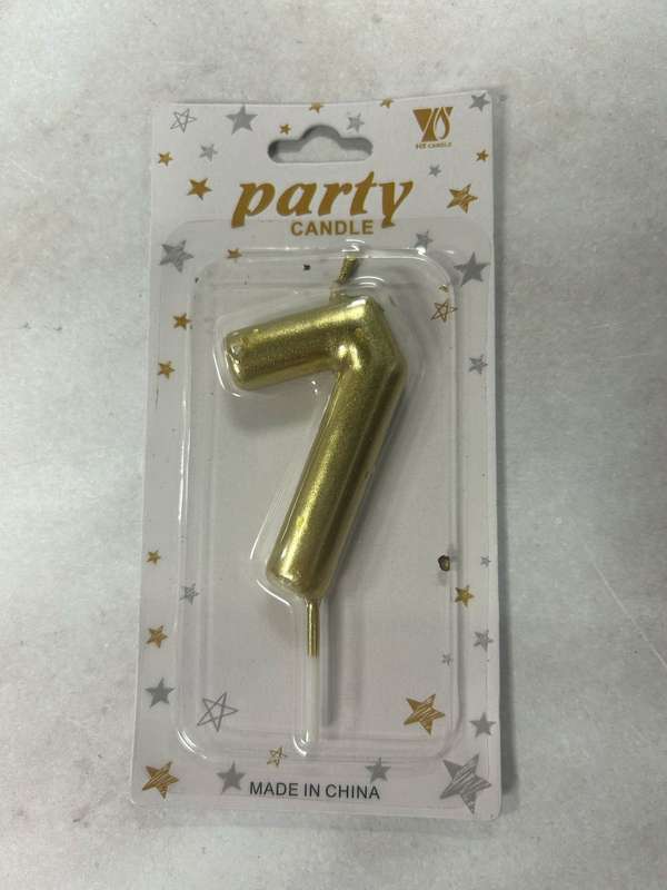 Nr7 Gold Number Birthday Candle