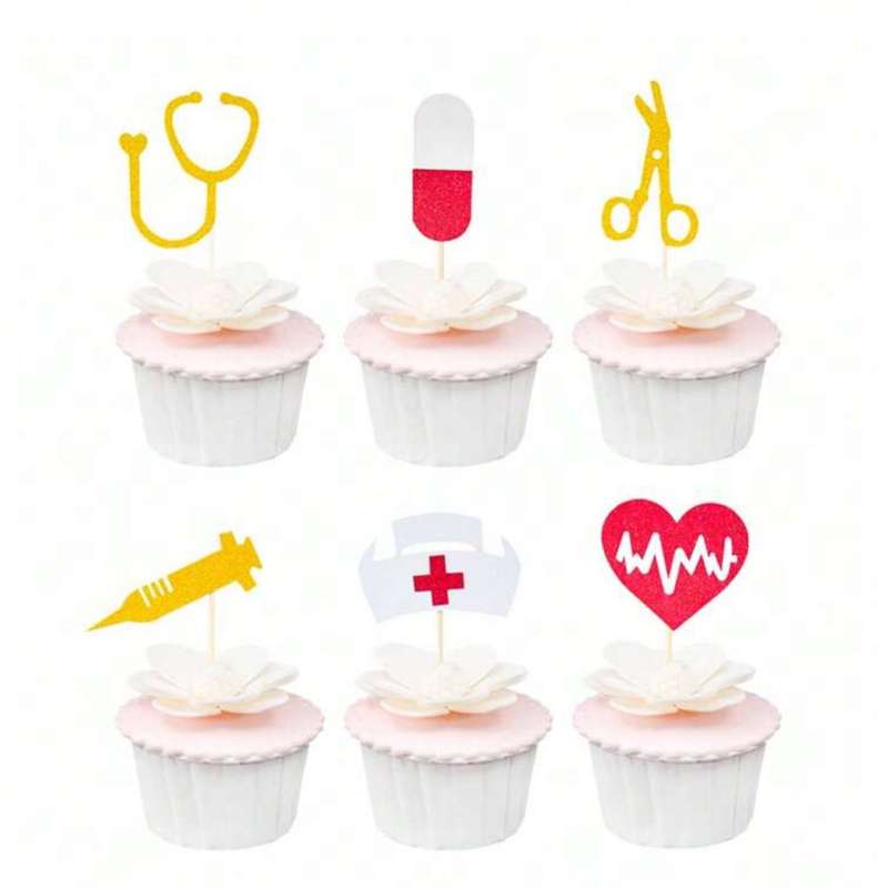 Cardboard Cupcake Topper Nurse