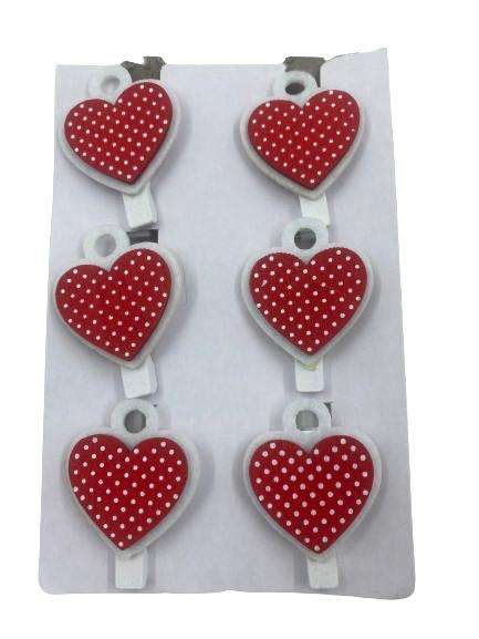 Wooden Heart Valentine Pegs