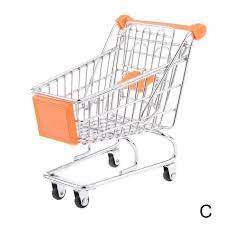 Mini shopping trolley, 11x12cm,  Orange