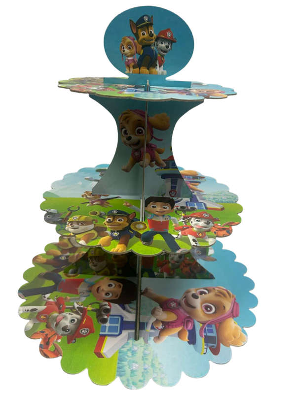 Cardboard 3 tier Cupcake Stand Paw Patrol