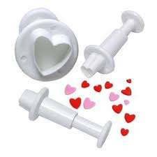 Tiny Heart Fondant Plunger Cutter 3pc