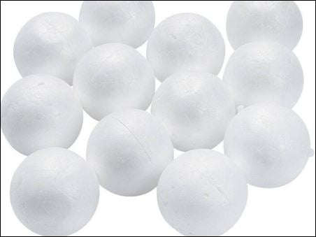12pc Polystyrene Faux Balls White 4cm