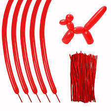 100pc Long Balloon Red