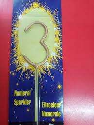 Number Sparkler Candle Gold
