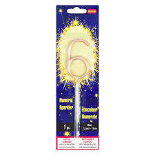 Number Sparkler Candle Gold