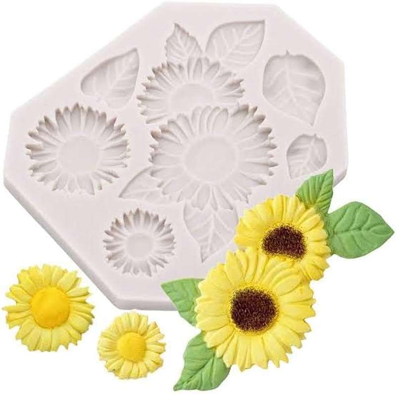 Silicone Mould Sunflower, Middle sunflower 6x4.5cm