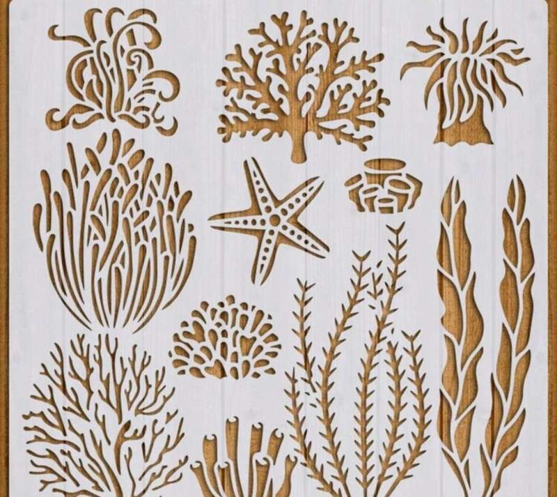 Cake Stencil Decorating Under the Sea