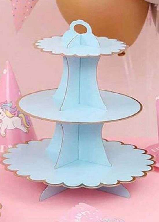 Cardboard Cupcake Stand White and Gold