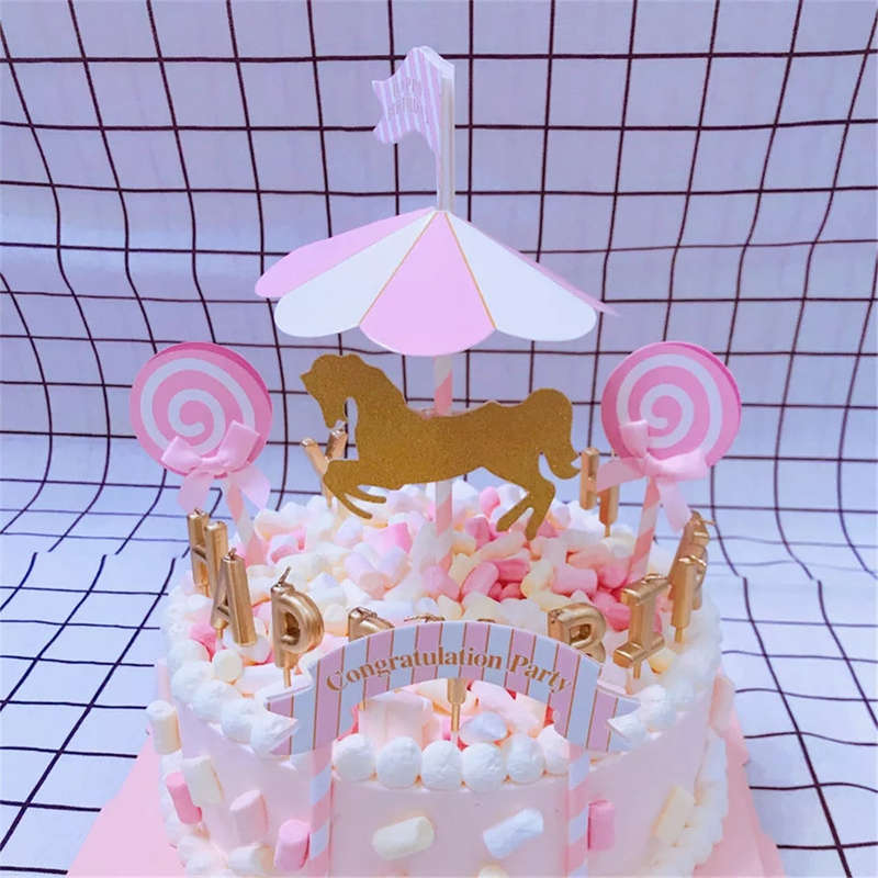 Carousel Horse Cardboard Cake Topper