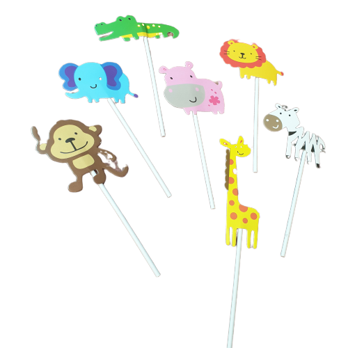 Wild animals cardboard cake topper