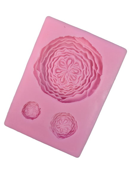 Ruffle flower silicone mould, biggest flower 6.1cm