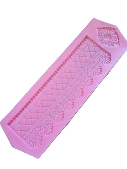 Lace border and Brooch silicone mould