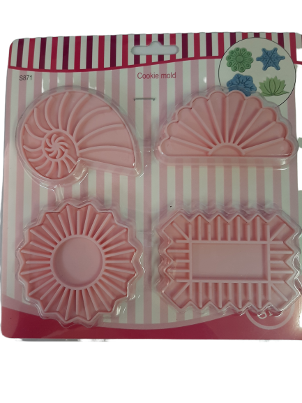 S872 Fancy Frame Shapes plastic cookie cutter and impression set