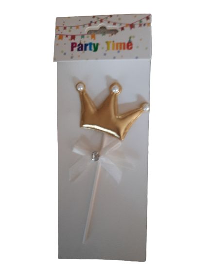 Puffy material crown tiara topper , Gold