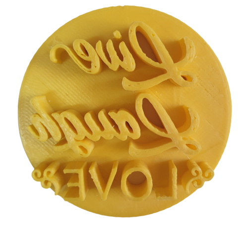 Cupcake Stamp 6cm Live Laugh Love