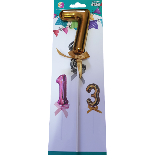 Number 7 Balloon Cake Topper Gold