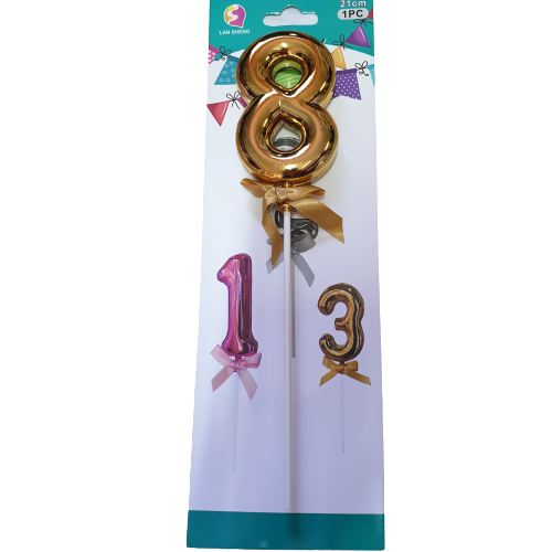 Number 8 Balloon Cake Topper Gold