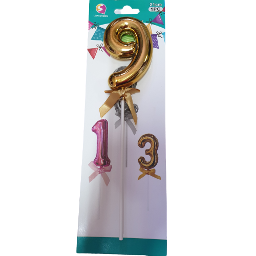 Number 9 Balloon Cake Topper Gold