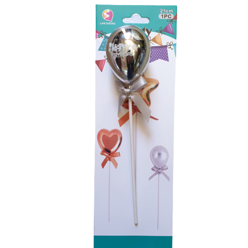 Balloon Cake Topper Silver