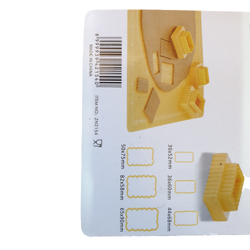 Double sided rectangle plastic cookie cutter set