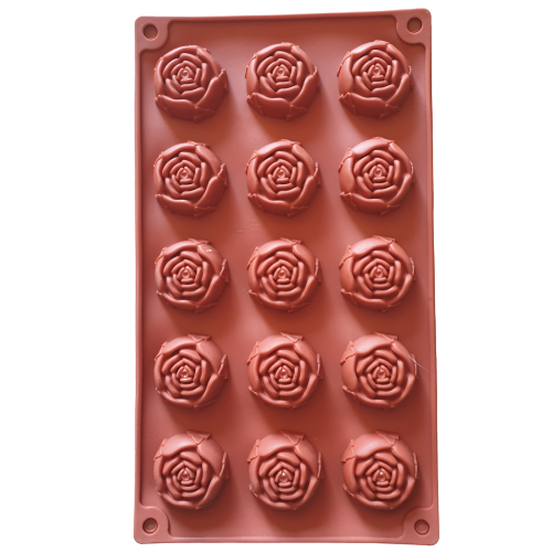 A-385 S Chocolate Roses Chocolate Truffle Soap Silicone Mould, 4cm, 1.5cm deep