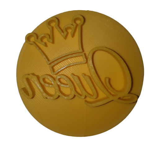 Cupcake stamp 6cm, Queen