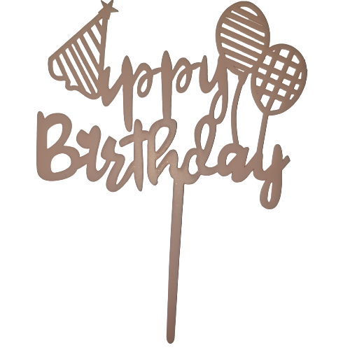 Nr225 Acrylic Cake Topper Small Happy Birthday Pink