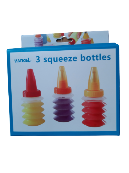 Small 3 Piece Cookie Decorating Bottle Set