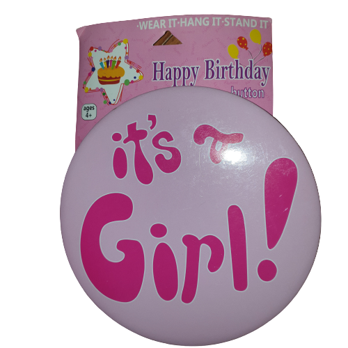 It's a girl Badge cake topper, 15cm