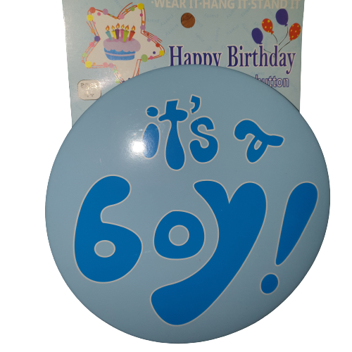 It's a boy Badge cake topper, 15cm