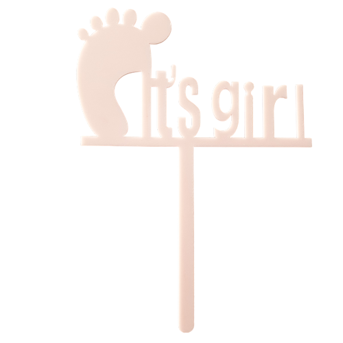 Nr57 Acrylic Cake Topper It's A Girl Pink