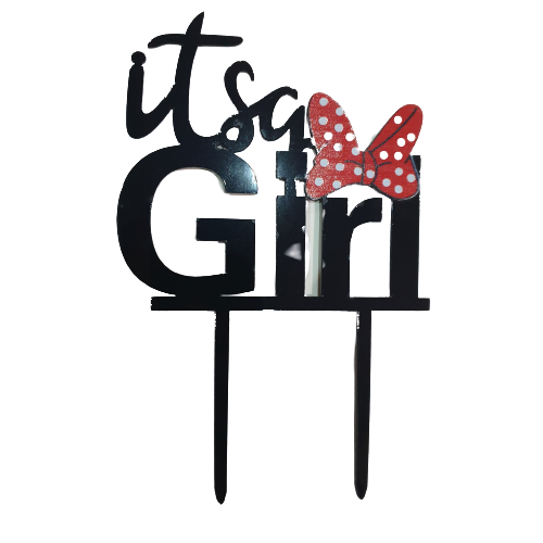 Nr48 Acrylic Cake Topper It's A Girl Minnie Mouse