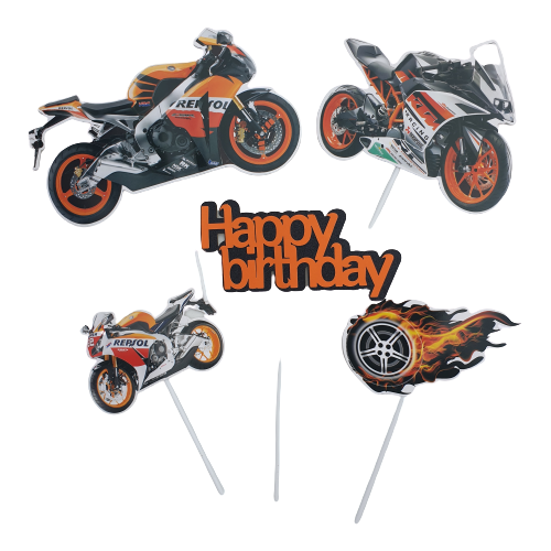 Motorbike KTM birthday cardboard cake topper