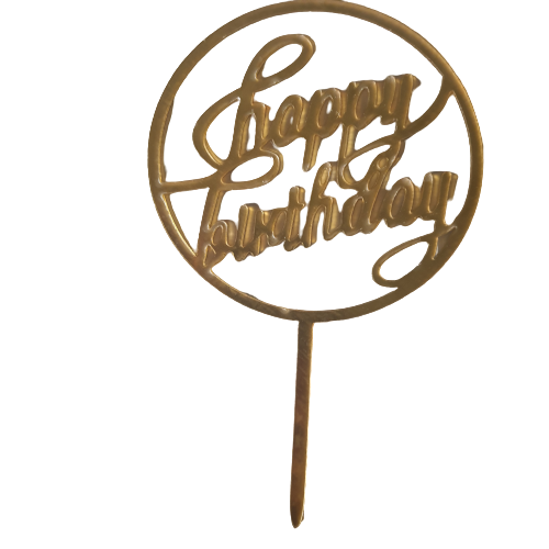 Nr46 Acrylic Cake Topper Happy Birthday Gold