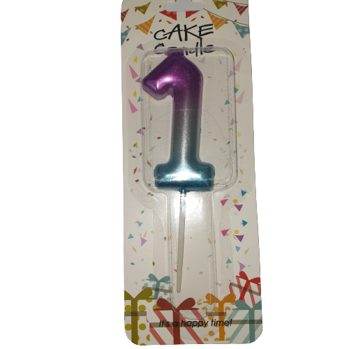Number One Birthday Candle Mermaid Large 6.5cm
