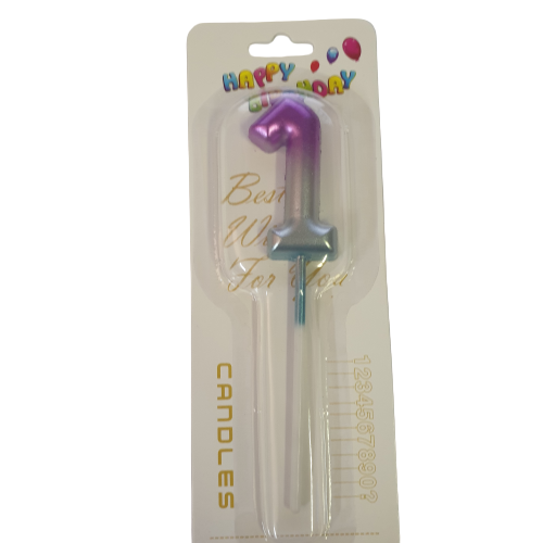 Number One Birthday Mermaid Candle Small 4.5cm