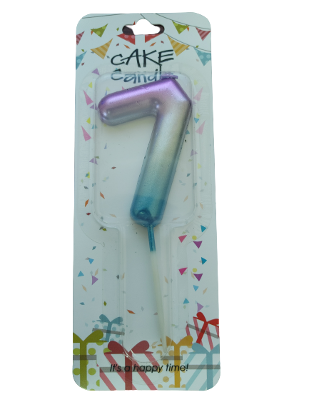 Number Seven Birthday Candle Mermaid Large 6.5cm
